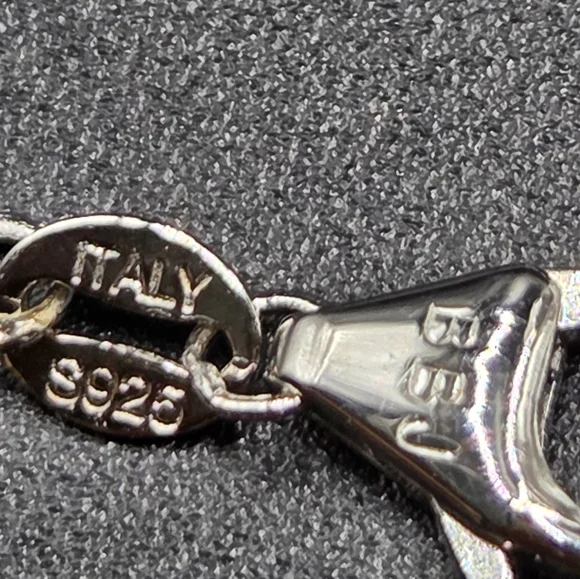 Sterling Silver And Onyx Cross Pendant Necklace. 18 Inches With 2 Inch Extender - Picture 5 of 6